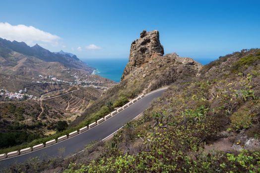 Anaga mountains, volcanic landscape in Tenerife, Canary island, Spain.