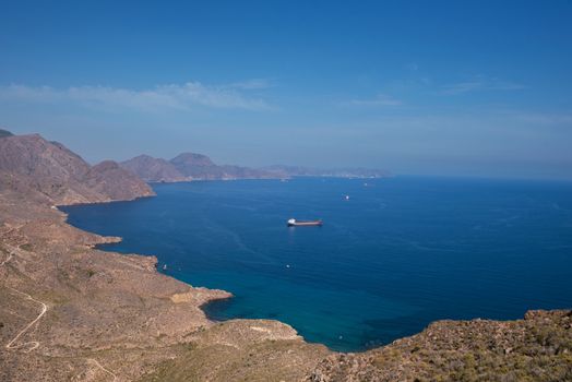 La Azohia mountain landscape in Cartagena bay, Murcia region, Spain.