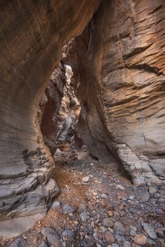 Scenic canyon Barranco Bermeja, volcanic rock canyon in Tenerife, Canary islands, Spain.