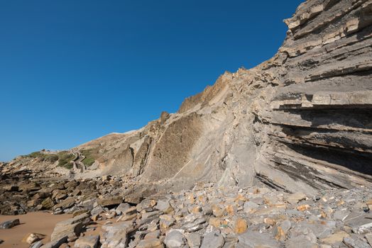 Barrika coastline in Bilbao, Basque country, Spain.