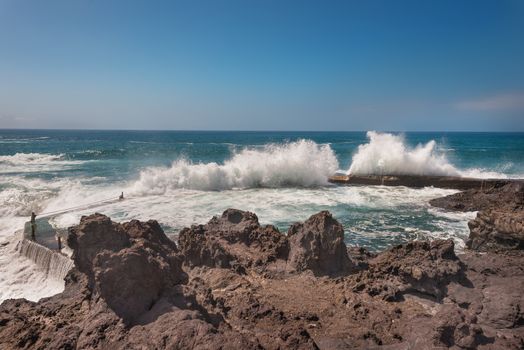 Coastline landscape in Puerto Santiago, Tenerife, Spain.