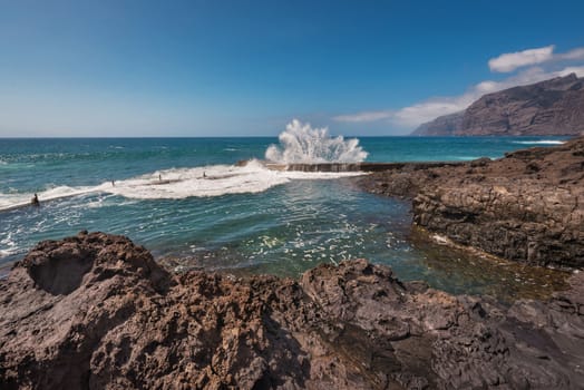 Coastline landscape in Puerto Santiago, Tenerife, Spain.