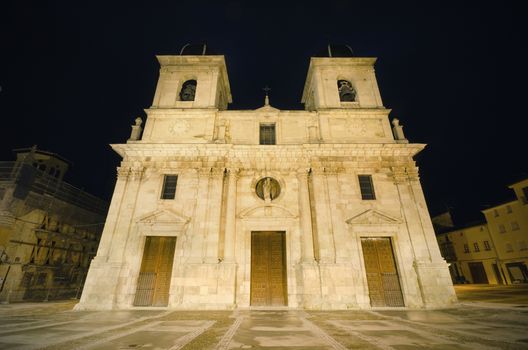 St Mary's ancient 15th century church at night. Located in Briviesca, Castilla y Leon, Spain.