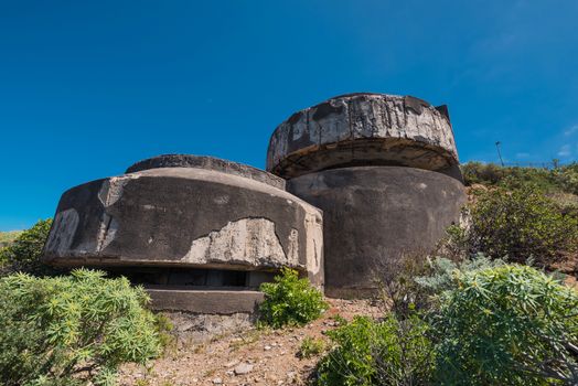 World war II bunker in Santa Ursula, Tenerife, was built against a possible attack during the second world war. Tenerife, Canary Island , Spain.