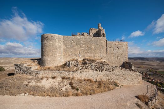 Ruins of the ancient medieval castle of Castrojeriz, Burgos province, Spain.