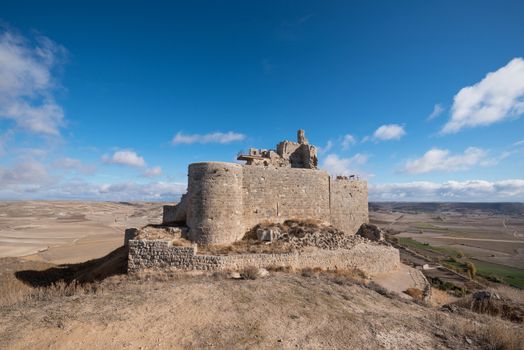 Ruins of the ancient medieval castle of Castrojeriz, Burgos province, Spain.