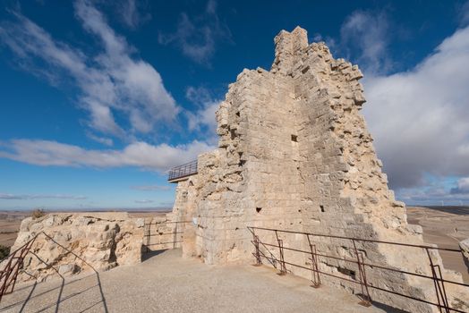 Ruins of the ancient medieval castle of Castrojeriz, Burgos province, Spain.