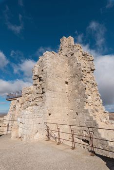 Ruins of the ancient medieval castle of Castrojeriz, Burgos province, Spain.