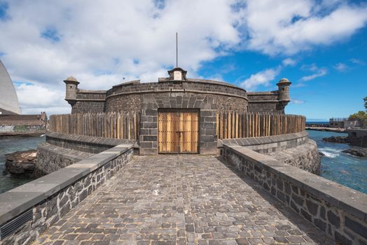 Medieval fortress castle of St Jhon Baptist, built in 1643 in Santa Cruz de Tenerife, Canary islands Spain.