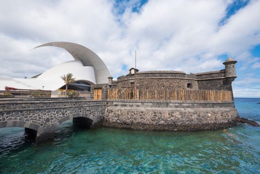 Medieval fortress castle of St Jhon Baptist, built in 1643 in Santa Cruz de Tenerife, Canary islands Spain.