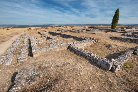 Ruins of the ancient roman colony Clunia Sulpicia, in Burgos, Spain.