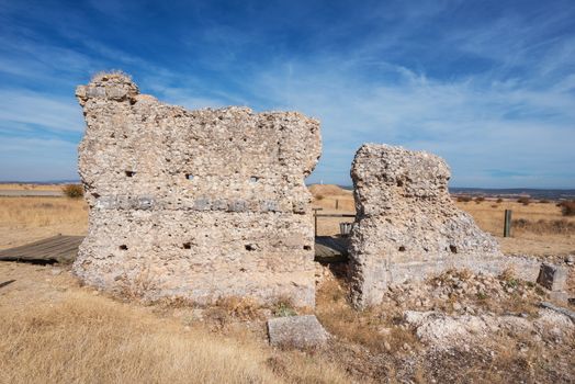 Ruins of the ancient roman colony Clunia Sulpicia, in Burgos, Spain.