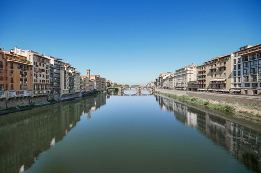 Scenic view of Arno River in Florence, Italy.