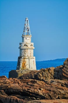 Lighthouse on the Rocky Coast of the Black Sea