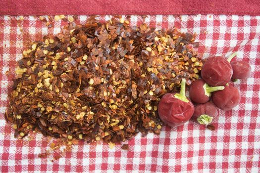 crushed red pepper near frozen hot chillies