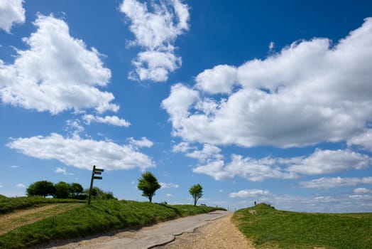 Closed Road in the Rolling Sussex Countryside