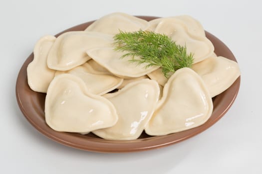 vareniks with cheese are Ukrainian foods closeup Isolated on white background
