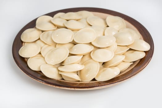 The Meat dumplings on a white background
