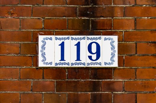 House number one hundred and nineteen (119)