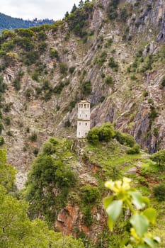 Clock tower at Proussos monastery near Karpenisi town in Evrytania - Greece.