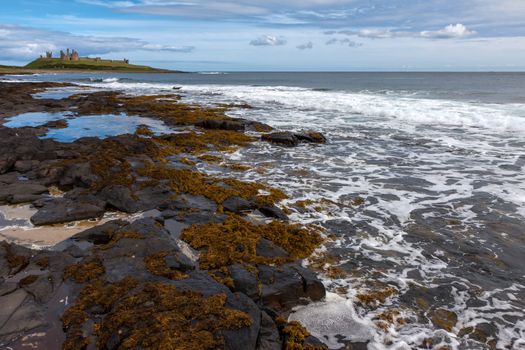 View of Dunstanburgh Castle at Craster Northumberland