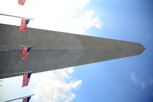 Tall prominent Washington Monument structure in Washington DC USA