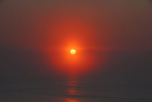 Sunrise in the morning on a sea beach