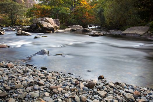 View along the Glaslyn River in Autumn