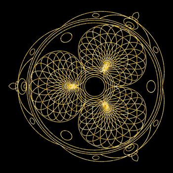 Gold mandala for coloring book. Decorative black round outline ornament. Unusual flower shape. Oriental and anti-stress therapy patterns. yoga logos design element.