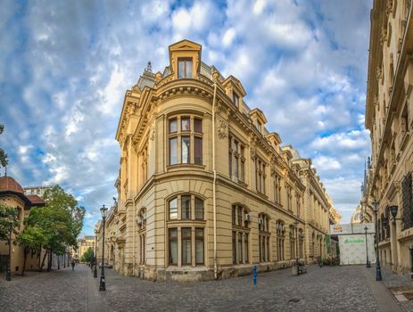 BUCHAREST, ROMANIA - 07.20.2018. Old Center of Bucharest, Romania in a cloudy summer morning.