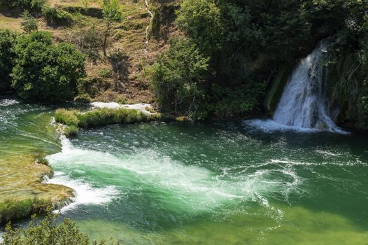 Beautiful Skradinski Buk Waterfall In Krka National Park - Dalmatia Croatia, Europe