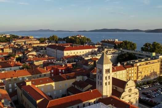 Zadar city buildings in Croatia in summer.