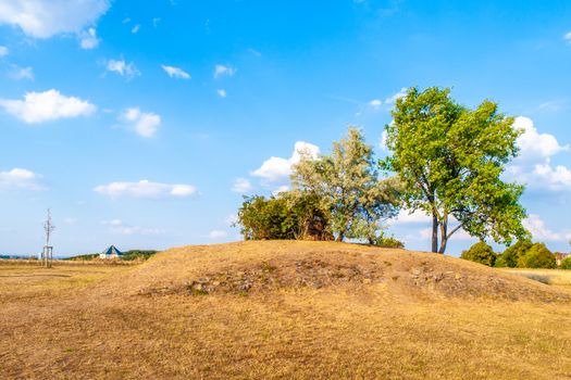 White Mountain Memorial, Bila Hora. Stone pyramid at the place of Battle of White Mountain - 1620, Prague, Czech Republic.