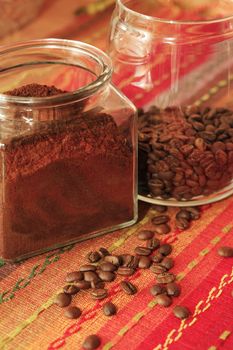 Coffee beans in studio shot close-up