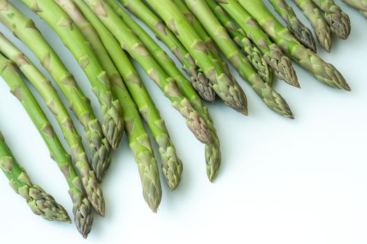 Fresh asparagus officinalis isolated on white background