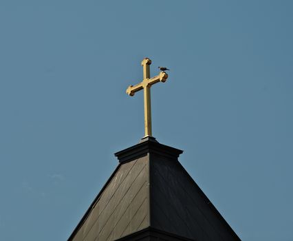 Cross on top of roof top dome