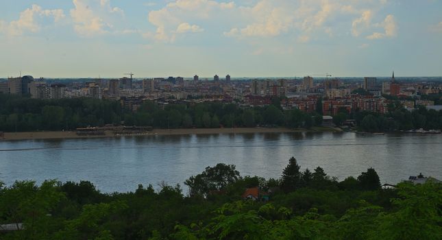 View on river Danube and City of Novi Sad, Serbia