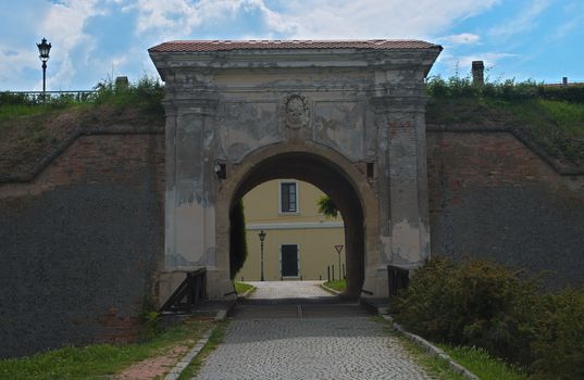 Gate on Petrovaradin fortress in Novi Sad, Serbia