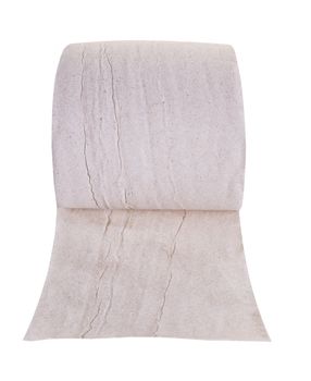 toilet paper close-up on white isolated background