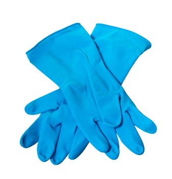 new rubber gloves on white isolated background