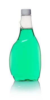 detergent in bottle on white isolated background