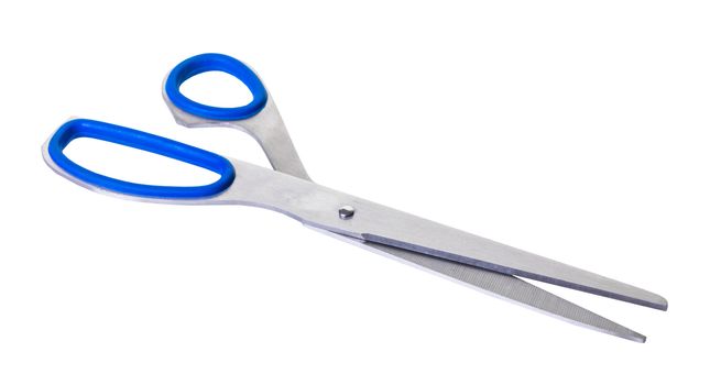 sewing scissors close-up on white isolated background