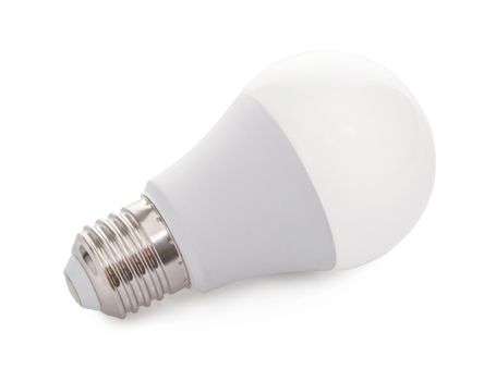 light bulb closeup on white background isolated