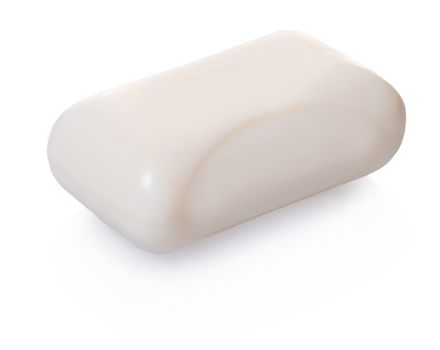 toilet soap close-up on white isolated background