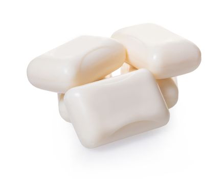 toilet soap close-up on white isolated background