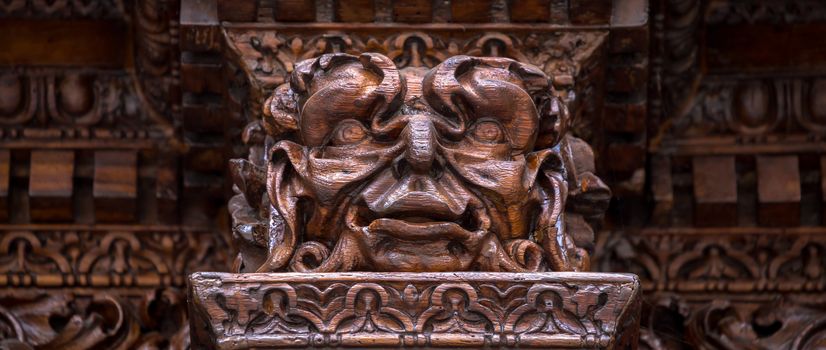 Detail of the Devil Door in Turin, Italy. Located in Via Vittorio Alfieri, dated around 1850. The legend says that this door was not there the evening before and it appears mysteriously the morning after.