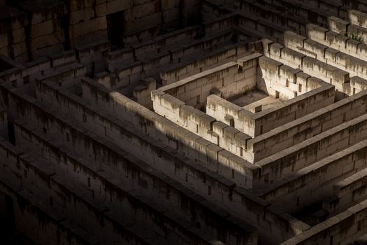 Labyrinth made of stone: conceptual for question, freedom and journey