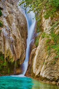 Krushuna Waterfall in Bulgaria at the Springtime