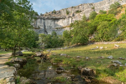 View of the countryside around Malham Cove in the Yorkshire Dales National Park