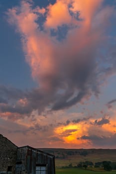 Sky at dusk in the Yorkshire Dales National Park near Malham